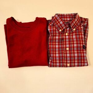 Boys Toddler Lot Of 2 Shirt  And T Shirt 4T  5T  Chaps Garanimals Long Sleeve